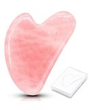 Premium Rose Quartz Gua Sha Tool | Natural Jade Facial Massage Stone for Anti-Aging | Heart Shape Skincare Tool - Buy Online on GoSupps.com
