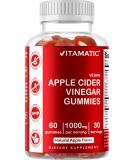 Vitamatic Apple Cider Vinegar Gummies - 1000mg - 60 Vegan Gummies - Detox & Weight Loss Support - Buy Online on GoSupps.com