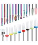 22Pcs Nail Drill Bits Set - Ceramic, Diamond & Carbide Bits for Electric Manicure Pedicure - Buy Online on GoSupps.com