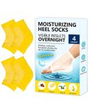 Moisturizing Gel Heel Socks - 2 Pairs for Cracked Feet Care | Night Treatment for Dry Heels | Spa Socks for Men & Women - Yellow Regular - Buy Online on GoSupps.com