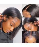 10 Inch Transparent Lace Front Bob Wig Human Hair - T Part Lace, Pre Plucked, 150% Density - Short Wigs for Black Women - Buy Online on GoSupps.com