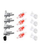 Bornfeel 13-in-1 Aquarium Valve Set 4-Way Air Distributor 4 Check Valves & 8 Suction Cups for 4/6mm Hose Air Pump - Buy Online on GoSupps.com
