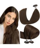 Buy Hetto Remy Real Hair Extensions - Dark Brown #4 18 Inch (45cm) 50g Bonding Extensions for Seamless Style - Buy Online on GoSupps.com