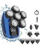 ZORUMAN Head Shaver for Men 5-in-1 Electric Cordless Bald Shaver with LED Display - Waterproof Rotary Hair Shaver for Head, Face & Skin - Wet Dry Use - Blue (7800-BLACK) - Buy Online on GoSupps.com