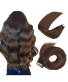 Hotlulana Dark Brown Tape In Hair Extensions - 16 Inch Real Remy Human Hair - 20 Pcs #2 Invisible Extensions - Buy Online on GoSupps.com
