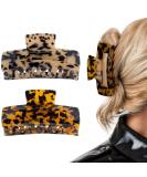 Aileam 4 Inch Tortoise Hair Claw Clips, 2 Pack - Leopard Print Hair Barrettes for Women - Strong Hold Acrylic French Jaw Clips - Classic Colors - Buy Online on GoSupps.com