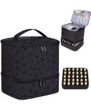 CTWWFS PU Leather Nail Polish Organizer & Lamp Case - Holds 30 Bottles, Manicure Tools Storage - Black - Buy Online on GoSupps.com