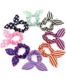 20 Cute Rabbit Ears Hair Bands - Elastic Ponytail Holders for Women & Girls - Colorful Stretch Hair Ties & Accessories - Buy Online on GoSupps.com