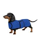 Warm Thermal Quilted Dachshund Coat - Blue - Size L - Winter Dog Apparel with Fleece Lining - Buy Online on GoSupps.com