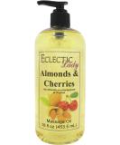Almonds and Cherries Massage Oil 16oz | Sweet Almond & Jojoba Oil | Aromatherapy & Relaxation | Preservative Free - Buy Online on GoSupps.com