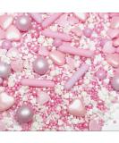 Easter sprinkles pastel Pink White Lilac Sprinkles edible pretty Shimmer hearts chocolate balls rods pearls cupcake cake toppers pastel baby shower girl purple pastel Easter she s a CUTIE - Buy Online on GoSupps.com