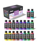 ABEIER Iridescent Acrylic Paint Set - 18 Chameleon Colors - 2oz/60ml Bottles - Non-Toxic, High Viscosity Paint for Rocks, Crafts, Canvas, Wood, Fabric, Ceramic & Stone - Buy Online on GoSupps.com