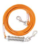 Yard Leash for Dogs - 3-15m Shock Absorbing Tie Out Cable - Durable 9m Orange Dog Leash - Buy Online on GoSupps.com