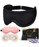 Heated Eye Mask 2-Pack for Dry Eyes - Microwave Activated Moist Heat Therapy - Natural Cassia Lavender - Dark Circles & Puffiness Relief - Black & Pink - Buy Online on GoSupps.com
