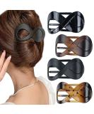 Leikedun 4 PCS Hair Claw Clips - Large Acrylic Non-Slip Clips in Matte & Bright Black/Brown Colors - Buy Online on GoSupps.com
