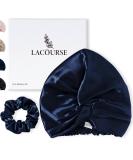 Lacourse silk hood for sleeping from real 100% mulberry bead with 22 momme on both sides sleeping hood silk for hair with a high -quality elastic band stay on the head (unit size blue) - Buy Online on GoSupps.com