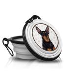 Miniature Pinscher Portable Drinking Bowl - Foldable Pet Bowl with Carabiner for On-the-Go Feeding - Buy Online on GoSupps.com