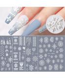 Snowflakes Nail Art Stickers | 5D Hollow Xmas & New Year Design | Luxurious DIY Acrylic Nail Decals - 4 Sheets - Buy Online on GoSupps.com