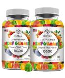 2 Pack Organic Hemp Gummies - Extra Strength High Potency Vegan Candy | Non-GMO Low Sugar Pure Hemp Oil Extract Made in USA - Buy Online on GoSupps.com