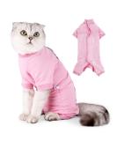 Heywean Post-Surgery Recovery Suit for Cats - Long-Sleeved Medical Shirt | Anti-Trim Alternative to Neck Collars | Pink - Buy Online on GoSupps.com
