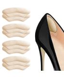 Heel Pads for Shoes - Cushions & Grips for Pain Relief | 4 Pairs Beige Heel Cushion Inserts for Men & Women - Buy Online on GoSupps.com
