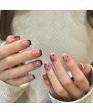 24Pcs Square Press On Nails Kit with Glue & DIY Tools - Short French False Nails with Star Design - For Women Girls - Removable and Full Cover - Buy Online on GoSupps.com