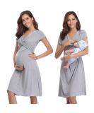 Irdcomps Women's Breastfeeding Nightdress - Maternity Nursing Nightgown in Grey - Buy Online on GoSupps.com