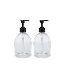 Earth's Essentials Designer Pump Bottles - 16 oz (2 Pack) | Refillable for Hand Soap, Lotion, Shampoo & Massage Oil | Shatterproof PET Plastic - Buy Online on GoSupps.com