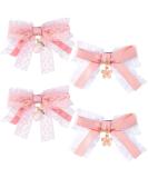 HINZIC 4Pcs Pink Lace Hair Clips - Cute Bow Alligator Clips for Girls - Hair Bow Clip Decoration for Teens & Women - Buy Online on GoSupps.com