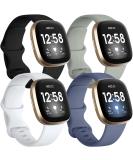 Getino Compatible with Fitbit Sense/ Sense 2 Bands/ Versa 4/ Versa 3 Bands Women Men  Silicone Sport Accessories  Band for Fitbit Sense/ Sense 2/ Versa 4/ Versa 3  Small Black/ Bluegray/ Gray/ White Small 5.8"-7.6" Black/Bluegray/Gray/White - Buy Online on GoSupps.com