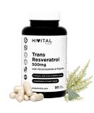 Buy Trans-Resveratrol 500 mg - 90 Vegan Capsules with Nicotinamide & Piperine | Natural Anti-Aging Supplement - Buy Online on GoSupps.com