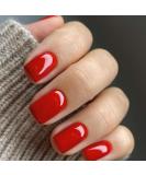 Red Press on Nails - Short Square Glossy Gel Fake Nails | Reusable Acrylic Manicure | 24 Pcs Classic Stylish Nail Art - Buy Online on GoSupps.com