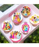 Pre-Cut Princess 1B Edible Stand up Wafer Paper Cupcake Toppers Cake Decorations Birthday Party Girls Princesses (24) - Buy Online on GoSupps.com