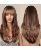 Allbell Colored Honey Brown Wigs for Women - Long Straight Layered Synthetic Wigs with Bangs | Shop 2127-2 Online - Buy Online on GoSupps.com