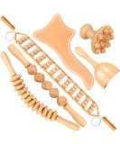 Binlingdaily 6PC Holz Therapy Massage Device Set for Cellulite & Lymphatic Drainage - Curved Wooden Massagers for Body Formation - Buy Online on GoSupps.com