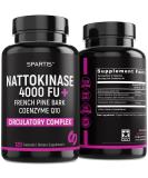 Nattokinase Supplement 4000 FU | CoQ10 100mg & Pine Bark Extract 200mg | Circulatory & Cardiovascular Support | 120 Capsules - Buy Internationally - Buy Online on GoSupps.com