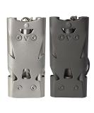 Wanyig 2-Piece 150dB Emergency Whistle Pipe - Stainless Steel Survival Signal Pipe with Keychain | Black & Silver Triller for Sports & Rescue - Buy Online on GoSupps.com