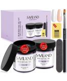 Saviland Assembly Gel for Gel Nails Set - 2x100g Clear & Nudes Builder Nail Gel 3.5oz Nail Extension Kit with Brush File & 100 Nail Shapes - Professional Manicure Studio Essentials - Buy Online on GoSupps.com