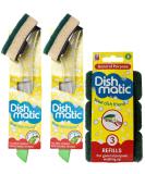 Dishmatic 2X Fillable Washing Up Brush & Sponge with 3X Refills - Easy Grip Dish Cleaner - Buy Online on GoSupps.com