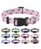 Mihqy Adjustable Dog Collar - Soft & Comfortable Bohemian Design with Flowers & Geometric Trunk for All Dog Sizes (L: 38-63 cm) - Buy Online on GoSupps.com