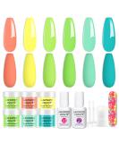 Lavender Violets 12 Pcs Dip Powder Nail Kit Spring 2 Summer Colours Lemon Yellow Light Pink Neon Green Blue Dipping Powder Liquid Set 2 in 1 Base & Top Coat Activator Nail Art Manicure M211 Neon Yellow Green - Buy Online on GoSupps.com