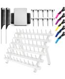 19 Pcs Wooden Hair Braid Rack Set with Clips, Comb & Parting Ring - White - Buy Online on GoSupps.com