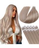 Buy Laavoo Invisible Tape In Extensions - Real Hair Blonde Highlights 55cm Ash Blonde 10pcs - Smooth & Lightweight - Buy Online on GoSupps.com