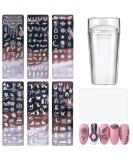6-Piece Nail Art Plates Set - Stamping Stencils with Transparent Stamper & Scratch Tool | Plant & Animal Motifs for DIY Manicure - Buy Online on GoSupps.com