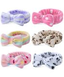Teqifu 6 Pack Spa Headband Bow Hair Band - Soft Coral Fleece Bowknot Head Wraps for Women - Adjustable Elastic Hair Band for Face Washing, Shower - Stylish Bowtie Headbands Set - Buy Online on GoSupps.com