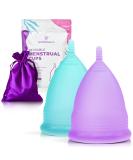 EcoBlossom Reusable Menstrual Cup Set - The Most Reliable Medical Grade Silicone Period Cups - Comfortably use for 12 Hours (2 Large Cups) Large (Pack of 2) - Buy Online on GoSupps.com