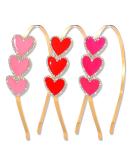HEIDKRUEGER Valentine's Heart Headband - Rhinestone Enamel Triple Heart Hair Accessory - Buy Online on GoSupps.com