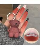 6 Color Cute Bear Matte Lip Mud Velvet Grey Pink Keychain Lipstick | Waterproof Long Lasting Lip Glaze Cosmetics Set for Women - Buy Online on GoSupps.com