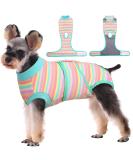 Kuoser Dog Body Suit - Breathable Post-Op Protection for Dogs & Cats | Leakage Prevention & Alternative Collar | Purple Stripes - Buy Online on GoSupps.com