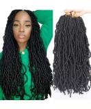 Xtrend 7 Packs 18 Inch Natural Black Soft Nu Faux Locs Crochet Braids Hair Synthetic Pre Looped Soft Dreadslocks Braiding Hair Fashion Goddess Faux Locs Curly Wavy Hair Extensions 18strands/pack 1B# 18 Inch (Pack of 7) 1B# - Buy Online on GoSupps.com